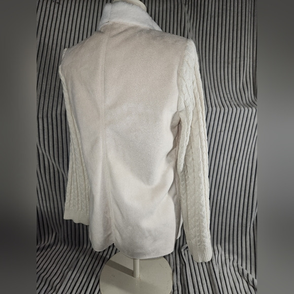 Gaby & Eden NWOT Women Ivory Faux Fur Jacket cardigan Size Large - Picture 6 of 14